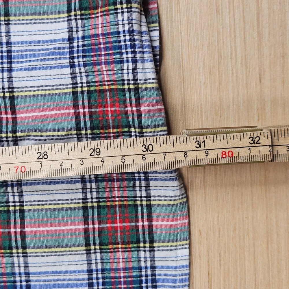 J. Crew Secret Wash Poplin Button Down Mens L Blue Plaid Slim Fit BN127 Preppy - Picture 10 of 11